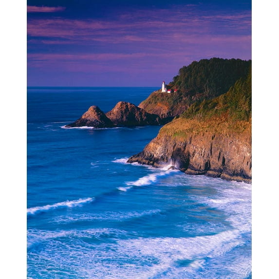 Gango Home Decor Heceta Head Lighthouse by Ike Leahy (Printed on Paper); One 22x28in Fine Art Paper Giclee Print