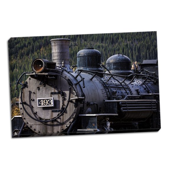 Gango Home Decor Historic Locomotive I by Kathy Mahan (Ready to Hang); One 36x24in Hand-Stretched Canvas