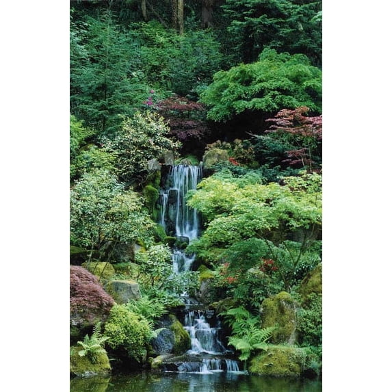 Gango Home Decor Japanese Garden by Erin Berzel (Printed on Paper); One 24x36in Fine Art Paper Giclee Print