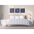 thumbnail image 1 of Gango Home Decor Lovely Blue & White Decorative Medallion Print Set; Three 12x12in Art Prints in Brown Frames, 1 of 7