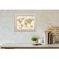 thumbnail image 1 of Gango Home Decor Lovely Brown & Tan Rustic World Map; One 14x11in Art Print in Distressed White Frame, 1 of 4