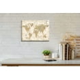 thumbnail image 1 of Gango Home Decor Lovely Brown & Tan Rustic World Map; One 14x11in Hand-Stretched Canvas, 1 of 4