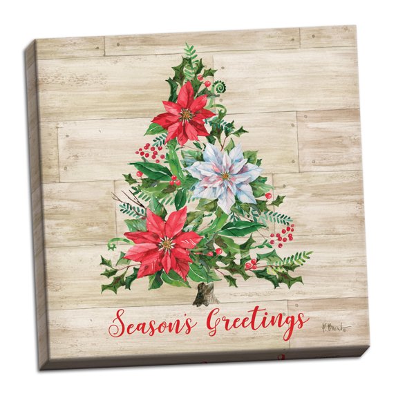 Gango Home Decor Modern Holly Collage by Paul Brent (Ready to Hang); One 12x12in Hand-Stretched Canvas