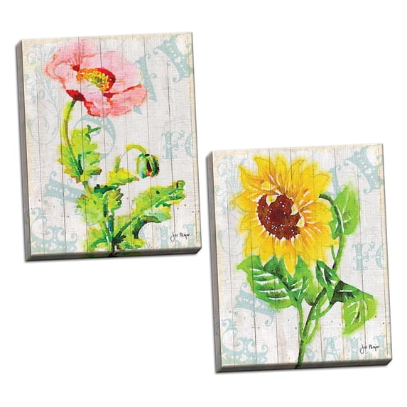 Gango Home Decor Modern On the Fence I & II by Jill Meyer (Ready to Hang); Two 12x16in Hand-Stretched Canvases