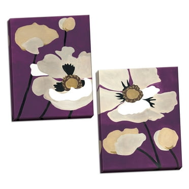 Gango Home Decor Modern Ultraviolet Pop I & II; Two 12x18in Hand-Stretched Canvases