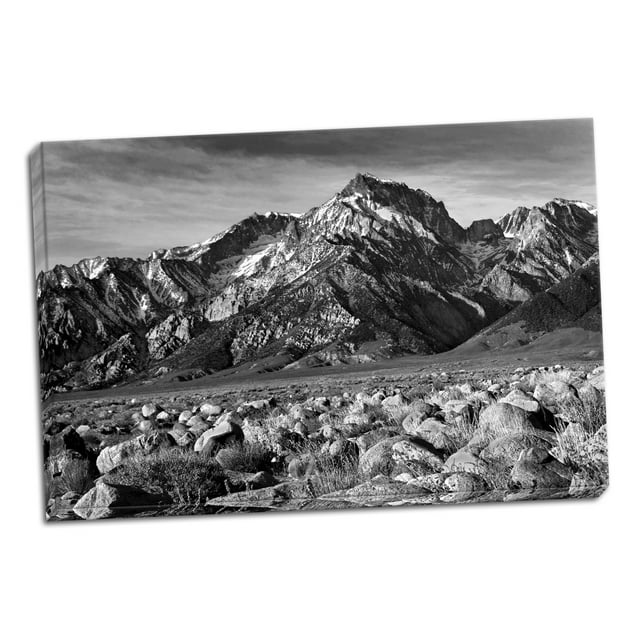 Gango Home Decor Mt. Williamson II BW by Douglas Taylor (Ready to Hang); One 36x24in Hand-Stretched Canvas