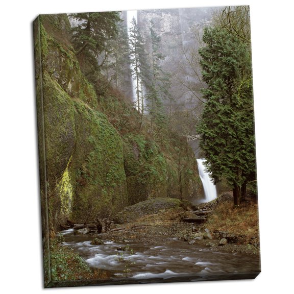 Gango Home Decor Multnomah Falls Creek Side II by Ike Leahy (Ready to Hang); One 22x28in Hand-Stretched Canvas