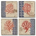 thumbnail image 1 of Gango Home Decor Nautical Red and Blue Coral Coastal Adult/Teen Art; 1-12" x 12" Paper Prints, 1 of 2