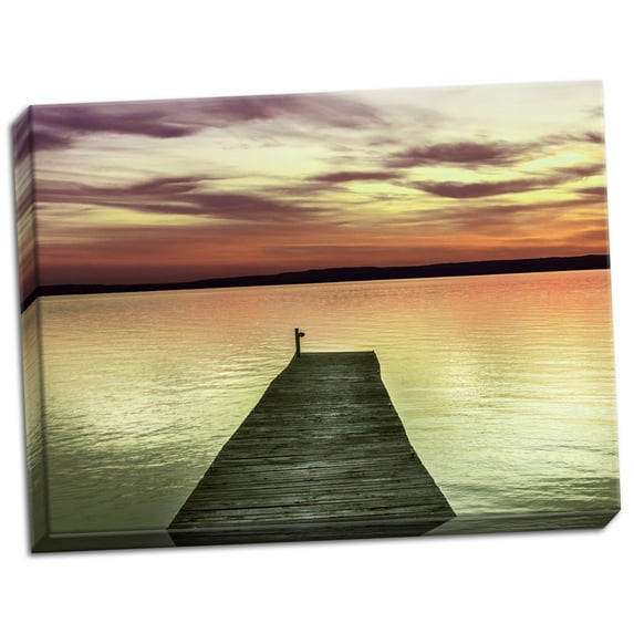 Gango Home Decor Pier & Sunset II by Jim Christensen (Ready to Hang); One 24x18in Hand-Stretched Canvas