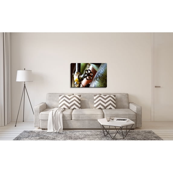 Gango Home Decor Pipe & Valve by Dana Styber (Ready to Hang); One 36x24in Hand-Stretched Canvas