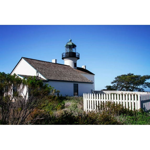 Gango Home Decor Point Loma Lighthouse II by Alan Hausenflock (Printed on Paper); One 36x24in Fine Art Paper Giclee Print