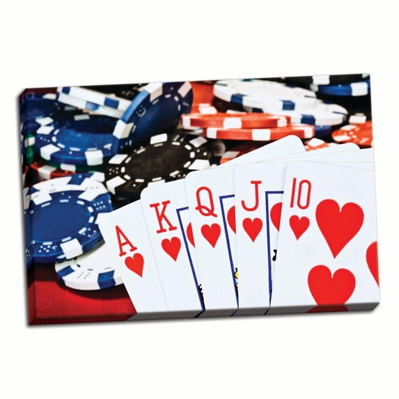 Gango Home Decor Poker Hand II by C. Thomas McNemar (Ready to Hang); One 36x24in Hand-Stretched Canvas