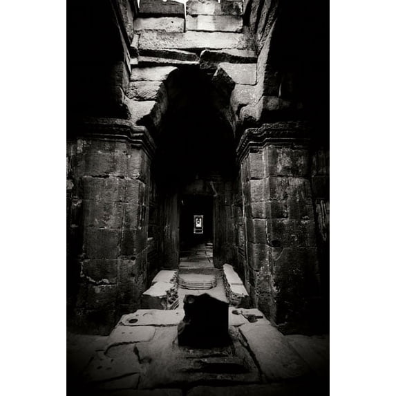 Gango Home Decor Preah Khan BW by Erin Berzel (Printed on Paper); One 24x36in Fine Art Paper Giclee Print