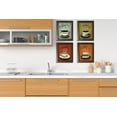 thumbnail image 1 of Gango Home Decor Retro Coffee Cup Kitchen Wall Art; Four Multi-Color 8x10in Art Prints in Brown Frames, 1 of 8