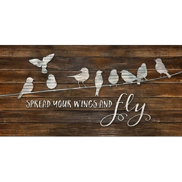 Gango Home Decor Rustic Blessing & Inspirational Quote Wall Art; Two Brown 6x18in Unframed Paper Prints