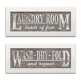 thumbnail image 1 of Gango Home Decor Rustic Gray Adult Laundry Room Set; 2-18x6" White Frame Prints, 1 of 3