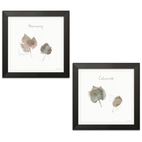 Gango Home Decor Shabby-Chic A Woodland Walk XX & XXI by Lisa Audit (Ready to Hang); Two 12x12in Black Framed Prints