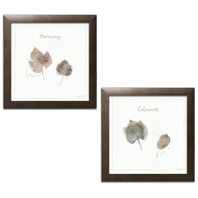 Gango Home Decor Shabby-Chic A Woodland Walk XX & XXI by Lisa Audit (Ready to Hang); Two 12x12in Brown Framed Prints