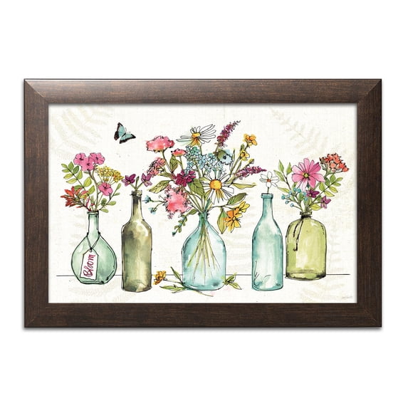 Gango Home Decor Shabby-Chic Simply Petals I by Anne Tavoletti (Ready to Hang); One 18x12in Brown Framed Print