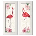 thumbnail image 1 of Gango Home Decor Shabby-Chic Tropical Fun Bird VI & Tropical Fun Bird VII by Harriet Sussman (Ready to Hang); Two 8x20in White Framed Prints, 1 of 5