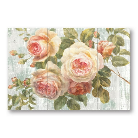 Gango Home Decor Shabby-Chic Vintage Roses Print; 1 - 18" x 12" Un-Framed Paper Print