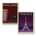 thumbnail image 1 of Gango Home Decor 'Telephone Box and Eiffel Tower' 2 Piece Graphic Art Print Set, 1 of 2