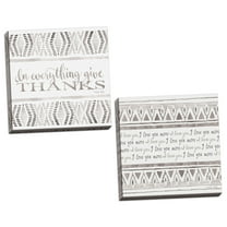 Gango Home Decor Traditional I Love You More & In Everything Give Thanks by Cindy Jacobs (Ready to Hang); Two 12x12in Hand-Stretched Canvases
