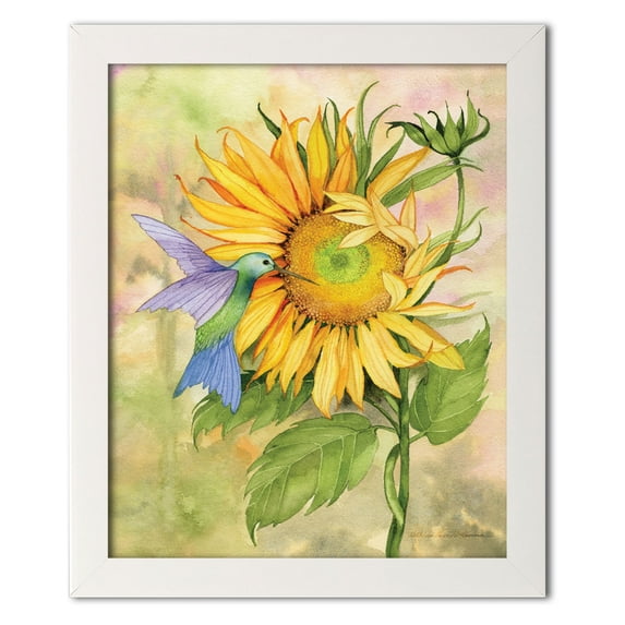 Gango Home Decor Traditional Summer Fun Bird by Kathleen Parr McKenna (Ready to Hang); One 12x16in White Framed Print