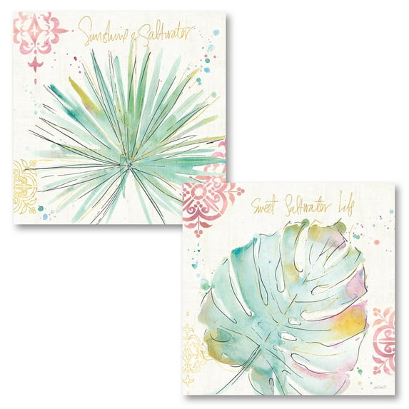 Gango Home Decor Tropical Palm Passion IV & Palm Passion V by Anne Tavoletti (Printed on Paper); Two 12x12in Unframed Paper Posters