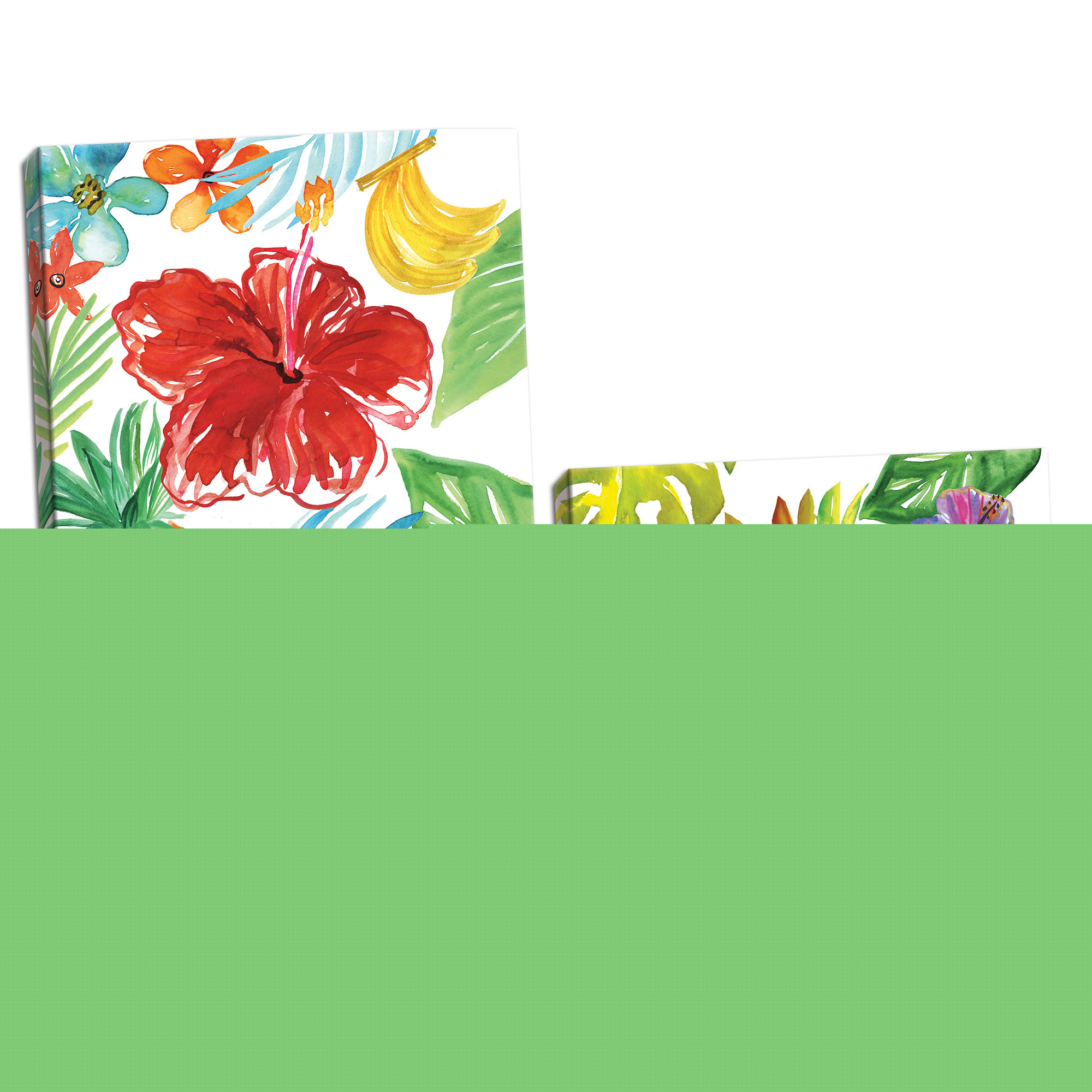 Gango Home Decor Tropical Tropicana V & VI by Farida Zaman (Ready to Hang); Two 16x16in Hand-Stretched Canvases