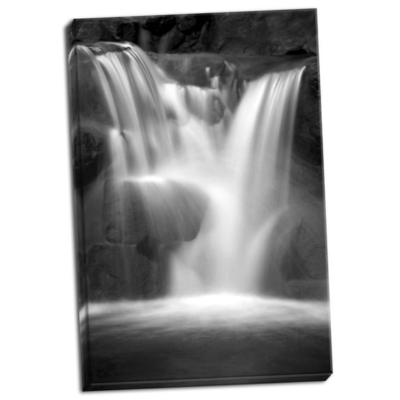 Gango Home Decor Twilight Waterfall II BW by Douglas Taylor (Ready to Hang); One 24x36in Hand-Stretched Canvas