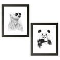 thumbnail image 1 of Gango Home Decor Vertical Don't Let The Sun Go Down & Funny Panda by Balazs Solti (Ready to Hang); Two 11x14in Black Framed Prints, 1 of 5