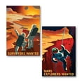 thumbnail image 1 of Gango Home Decor Vertical Explorers Wanted & Surveyors Wanted by NASA (Printed on Paper); Two 16x24in Fine Art Paper Giclee Prints, 1 of 5
