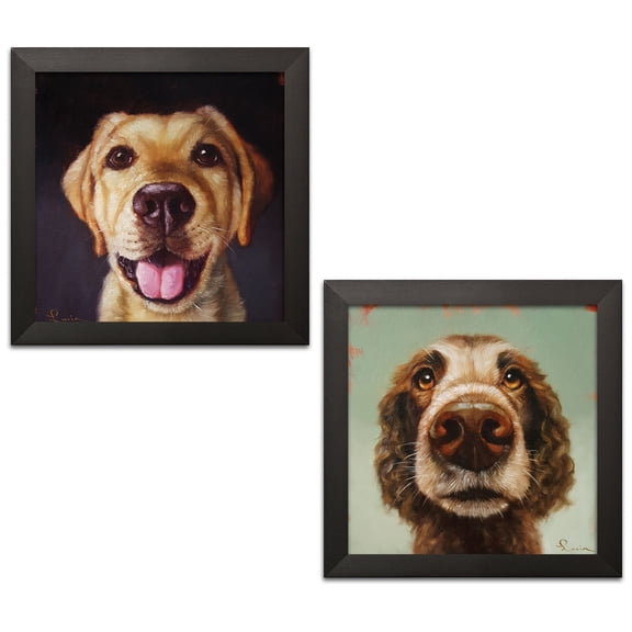 Gango Home Decor Vertical Follow Your Nose 13 & 14 by Lucia Heffernan (Ready to Hang); Two 12x12in Black Framed Prints