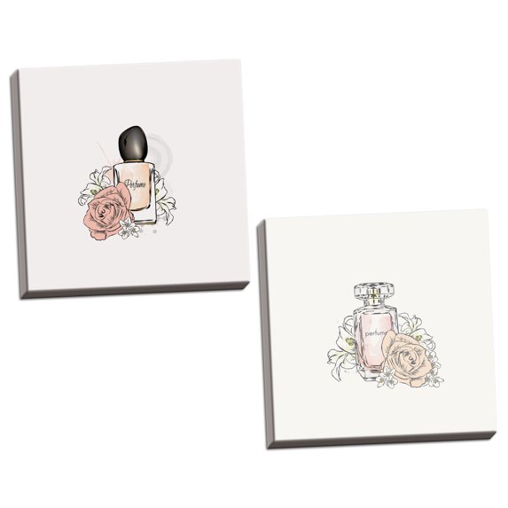 Gango Home Decor Vertical Perfume I & VII by Incado (Ready to Hang); Two 12x12in Hand-Stretched Canvases