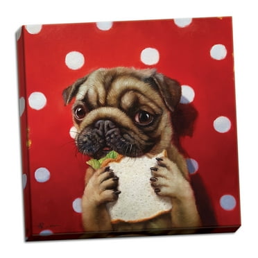 Gango Home Decor Vertical Pugalicious by Lucia Heffernan (Ready to Hang); One 12x12in Hand-Stretched Canvas