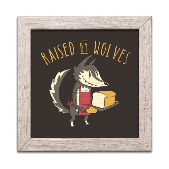 Gango Home Decor Vertical Raised By Wolves by Michael Buxton (Ready to Hang); One 12x12in Distressed Framed Print
