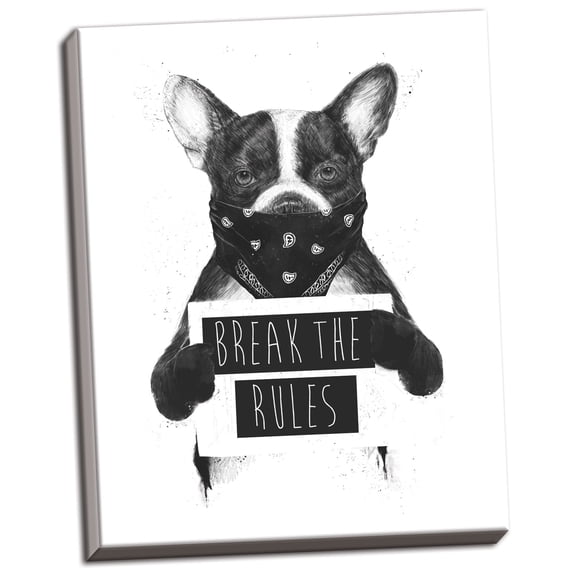 Gango Home Decor Vertical Rebel Dog by Balazs Solti (Ready to Hang); One 11x14in Hand-Stretched Canvas