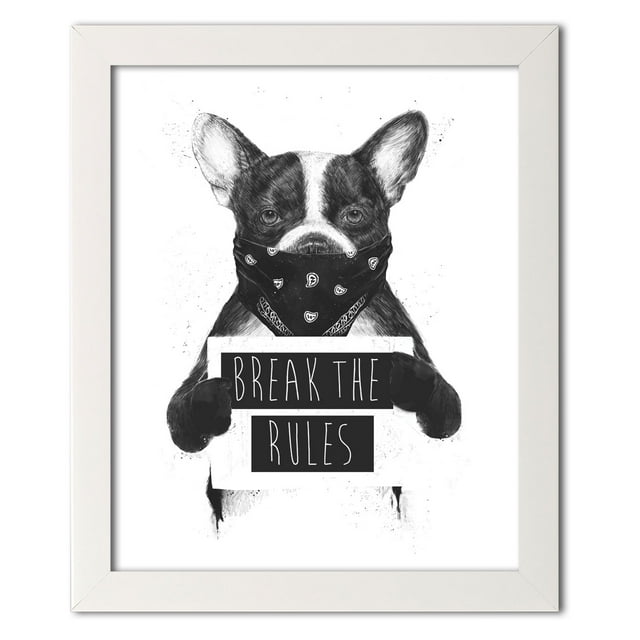 Gango Home Decor Vertical Rebel Dog by Balazs Solti (Ready to Hang); One 11x14in White Framed Print
