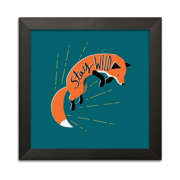 Gango Home Decor Vertical Stay Wild by Michael Buxton (Ready to Hang); One 12x12in Black Framed Print