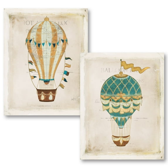 Gango Home Decor Vintage Balloon Expo II & Balloon Expo III by Katie Pertiet (Printed on Paper); Two 11x14in Unframed Paper Posters