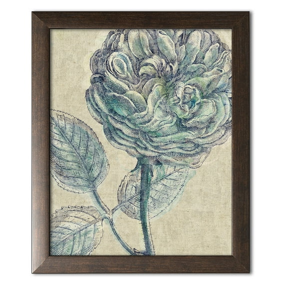 Gango Home Decor Vintage Belle Fleur III Crop Linen by Sue Schlabach (Ready to Hang); One 11x14in Brown Framed Print