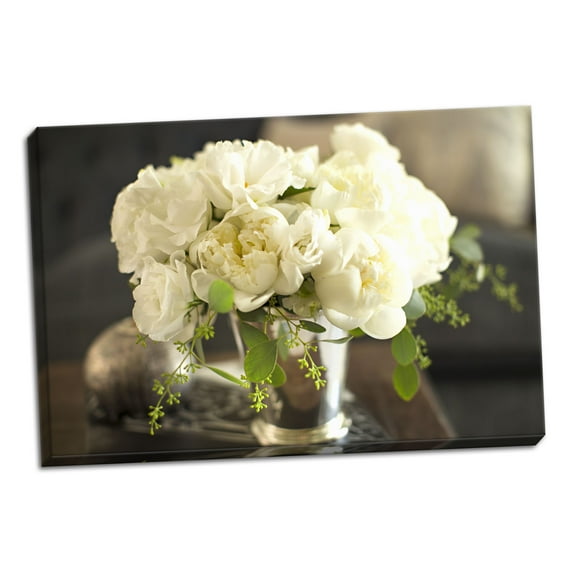 Gango Home Decor Vintage White Peony by Karyn Millet (Ready to Hang); One 36x24in Hand-Stretched Canvas