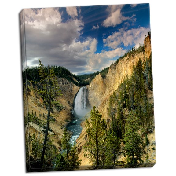 Gango Home Decor Yellowstone Falls by Ike Leahy (Ready to Hang); One 22x28in Hand-Stretched Canvas