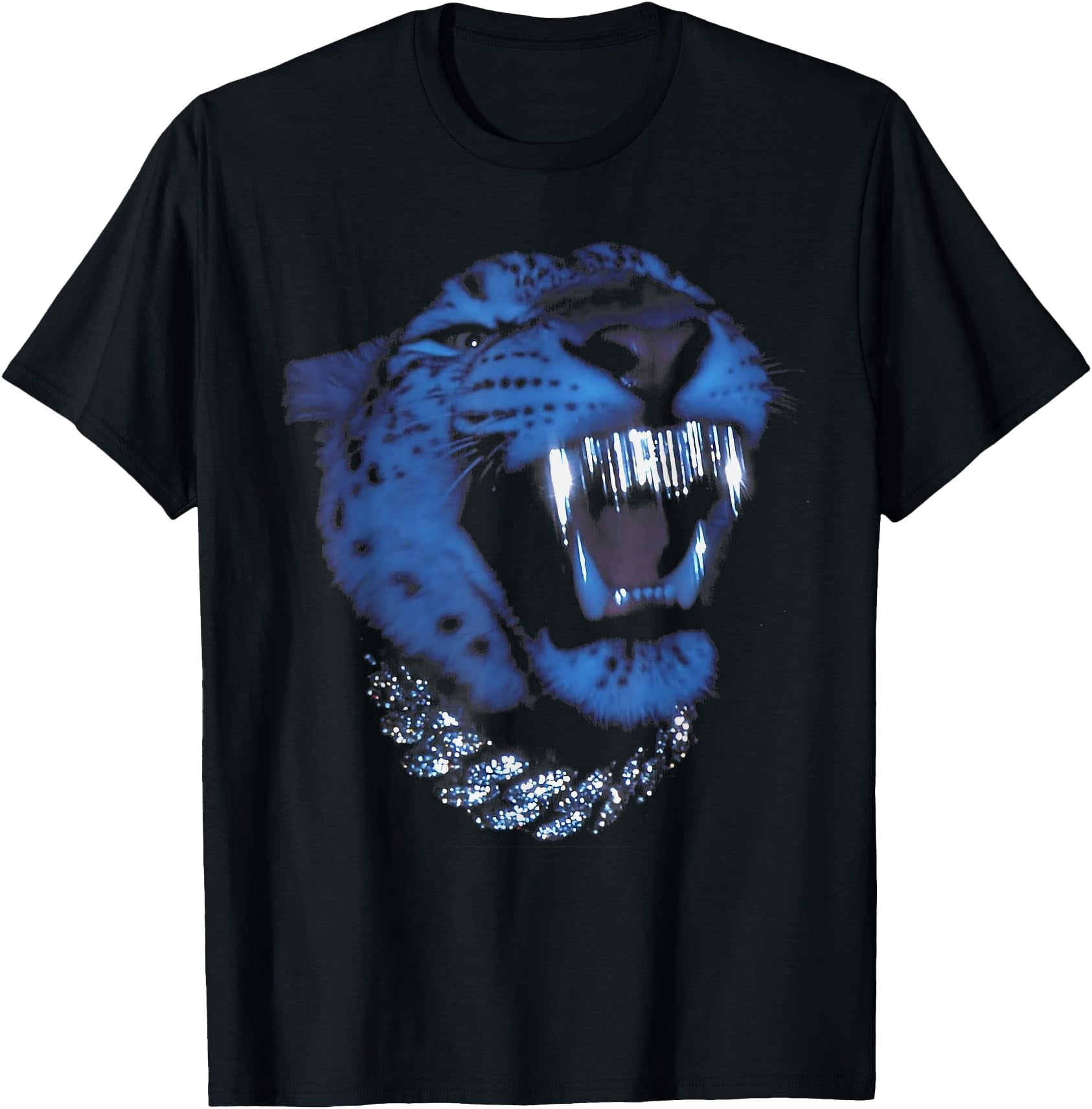 Gangsta Leopard Bling Animal Grillz Streetwear T-Shirt - Walmart.com