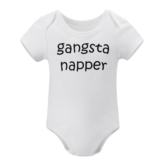 Gangsta Napper - Baby Clothes - Funny Newborn Bodysuit Outfits for Boys And Girls White-style-1 6months