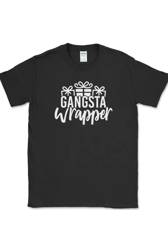 Gangsta Wrapper Funny Christmas Holiday Family Rapper Humor Gift Unisex T Shirt up to 5XL