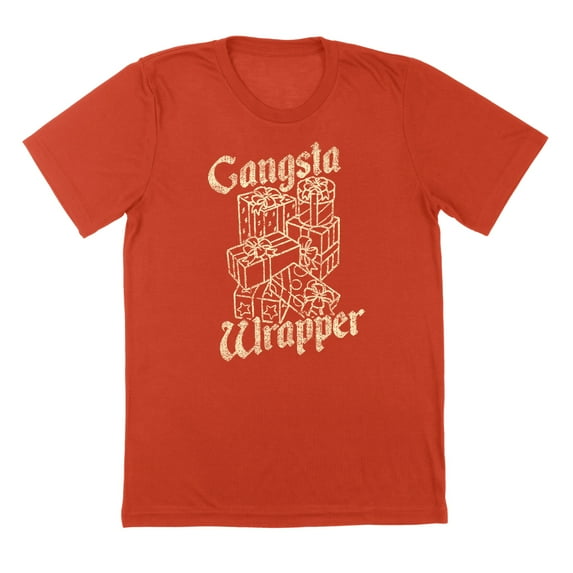 Gangsta Wrapper Humor Graphic Red Mens T-Shirt