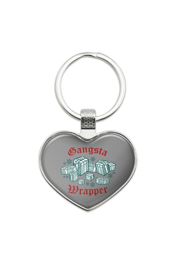 Gangsta Wrapper Keychain Heart Love Metal Key Chain Ring