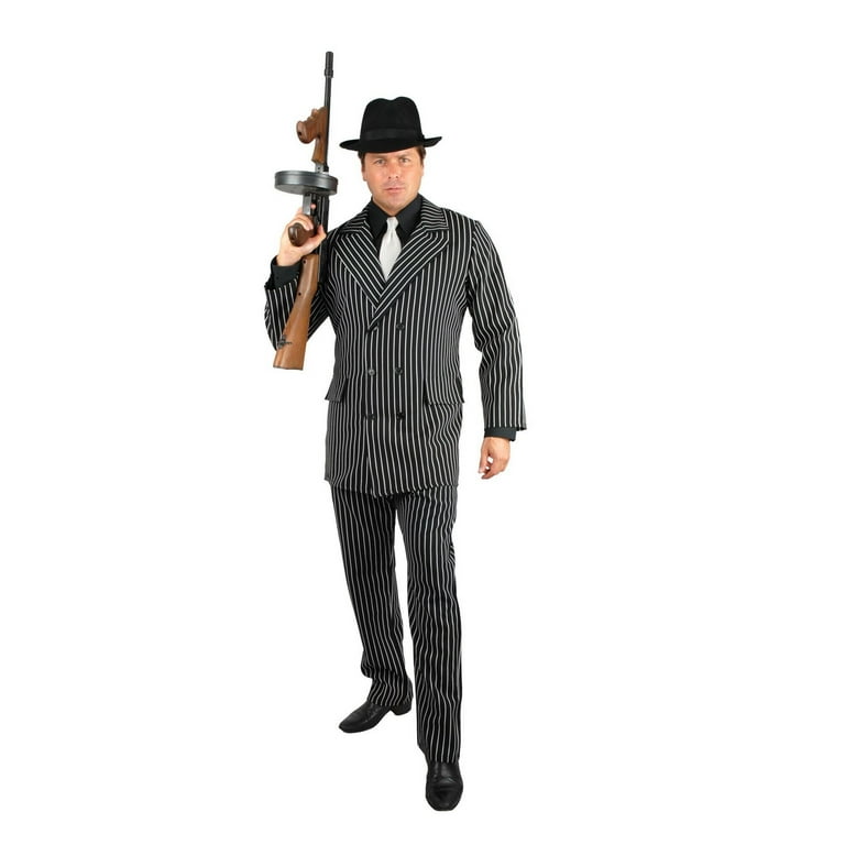 Gangster Costume Adult Black White Gangster Costume Adult Black White